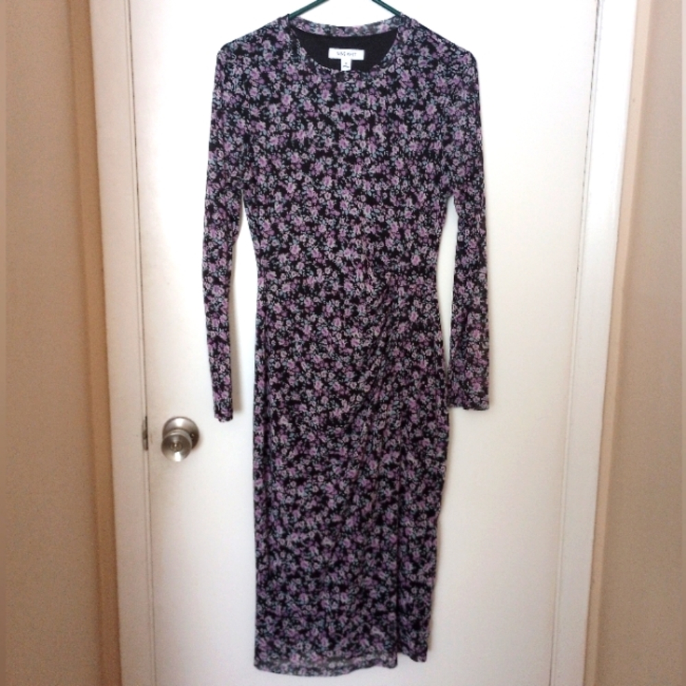 Nine West Floral Print Long Sleeve Dress Size 10